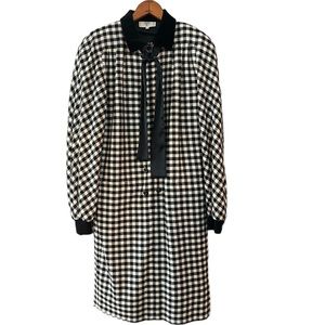 Valentino Houndstooth Checkered Vintage Wool Dress